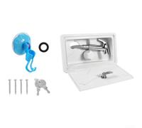 Unité de douche extérieure avec bouton unique de contrôle de la température et tuyau rétractable en acier inoxydable de 1,5 m pour remorque et camping-car Blanc 0100069