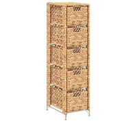 Unité de rangement rustique avec 5 paniers en jacinthe d'eau - vidaXL - pour salon - 25 5 x 37 x 100 cm 275wlk28z