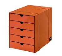 Unité de rangement USM Haller Inos K1 C4 avec 5 plateaux fermés, idéale pour la maison ou le bureau Orange pur. - USM HALLER QS K1