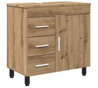 Unité de vanité de salle de bain - vidaXL - meuble bain - bois d'ingénierie - chêne artisanal - 60 x 35 x 60 cm - 3 tiroirs{plg93e}