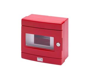 Unité d'étain pour urgence avec rail din, 8 modules EN50022, Rouge RAL 3000 - GEWISS GW42202
