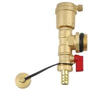 Unité d'extrémité de collecteur de chauffage au sol, vanne de ventilation automatique en laiton massif avec valve de vidange intégrée, design de bouteille amovible pour raccords terminaux de 1,27 cm