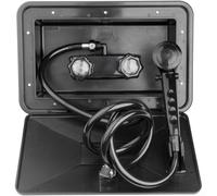 Unité Douche Camping Polypropylène Résistant Unité Douche Camping(Black) | Eau chaude et froide, commutateur intégré, finition noire, pour idéal pour camping-car, montage encastré