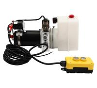 Unité hydraulique - 12 V DC - Simple effet - 800 W - Réservoir d'huile de 1,5 litre - Télécommande de 4,5 mètres avec valve de sécurité contre la surpression - Jaune