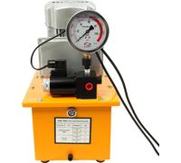 Unité hydraulique - Pompe électro-hydraulique 220V - 750W - Haute pression : 70 MPa - Réservoir d'huile de 7 litres - Pour levage, pliage, découpe - Dimensions : 28x37x48 cm - Couleur : jaune