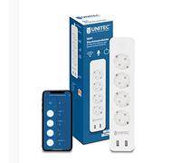 UNITEC 30798 Multiprise Wi-Fi 4 x 2 | Prise intelligente Wi-Fi avec minuterie | Mesure des coûts d'énergie | Commande vocale et application | Avec 2 sorties USB