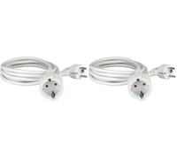 Unitec 405851 Rallonge Schuko avec câble H05VV-F 3G1,5 mm² Blanc 2 m (Lot de 2)