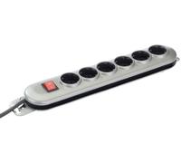 Unitec 44146 Silver-Line Bloc multiprise avec 6 prises et interrupteur