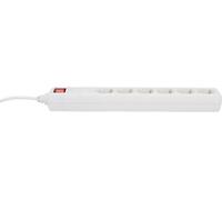 uniTEC 44514 Bloc multiprise 6 prises type F H05VV-F 3G1,5mm² Blanc 1,5 m