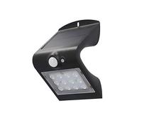 UNITEC Applique murale solaire LED avec détecteur de mouvement 120° | 1,5 W | 220 lumens | 4000 K | Lampe solaire d'extérieur | Protection contre les éclaboussures IP65 | Noir | Classe énergétique A++