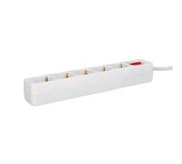 UNITEC Bloc multiprise avec 5 prises et interrupteur, 3 m, blanc