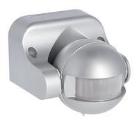UNITEC Détecteur de Mouvement 180° pour Lampes jusqu'à 1200 W, pour intérieur et extérieur, IP 44, portée de 12 m, tête sphérique inclinable, Argent