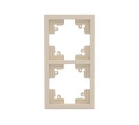 UNITEC Miami Cadre de recouvrement double pour prises et interrupteurs, IP20, brillant, beige sahara, 1 pièce