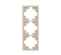 UNITEC Miami Cadre de recouvrement triple pour prises et interrupteurs, IP20, brillant, beige sahara