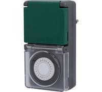 Unitec Minuterie journalière analogique pour extérieur, intervalles de 30 minutes, mini, gris