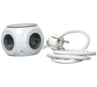 UNITEC Multiprise | 3 Prises Schuko | 3 Ports USB | Multiprise au Design Cube | Idéal pour Le Bureau | Revêtement antidérapant | Blanc