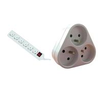 UNITEC Multiprise de Table avec Interrupteur, 6 Prises, 1,4 m, H05VV-F 3G1,5 mm², Blanc & Triplite 3X 16A Triangulaire - Blanc - Zenitech