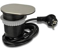 UNITEC Prise de table encastrée Schuko+USB acierd