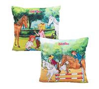 United Labels Bibi & Tina Oreiller 30 x 30 cm Multicolore Coussin de canapé avec motif de cheval Coussin décoratif pour fans