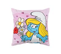 United Labels Coussin Schtroumpfs, 40 x 40 cm, rose, coussin de canapé, coussin décoratif pour fans