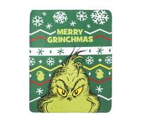 United Labels Grinch - Couverture en laine polaire Merry Grinchmas, 130 x 170 cm, couleur : vert