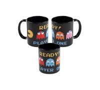 United Labels Pac-Man Tasse 320 ml, Ready! Player One Noir, Tasse à café en céramique, cadeau pour gamer