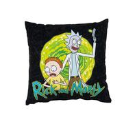 United Labels Rick and Morty Coussin 30 x 30 cm Noir Coussin de canapé Portal Gun Coussin décoratif pour fans