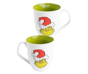 United Labels Tasse à café Grinch 350 ml, vert blanc, céramique, Noël
