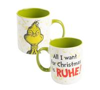 United Labels The Grinch mug - All I want for Christmas is RUH ! Tasse à café Tasse à café en céramique Vert Blanc 320 ml