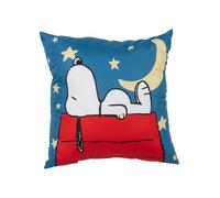 United Labels The Peanuts Snoopy Coussin décoratif, 40 x 40 cm, bleu, pour canapé, motif de lune et d'étoiles, pour fans