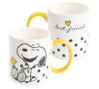 United Labels The Peanuts Snoopy Tasse à café en céramique 320 ml Blanc Jaune Best friend