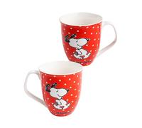 United Labels The Peanuts Snoopy Tasse à café en céramique Rouge à pois 280 ml