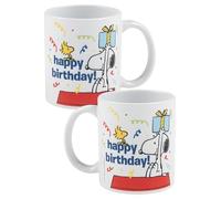 United Labels The Peanuts Snoopy Tasse - Happy Birthday Tasse à café Tasse à café en céramique Anniversaire Blanc 320 ml