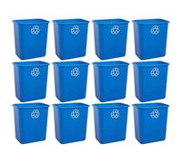 United Solutions Lot de 12 corbeilles de recyclage, bleu, 2,7 l