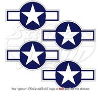 United States Azur Usaaf WWII 1941-47 USAF US Navy Aircraft Spitfire 7,1 cm (70 mm) Stickers muraux en vinyle, décalcomanies X4