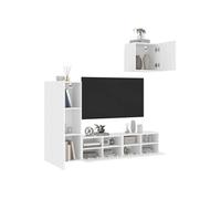 vidaXL Unités murales TV 4 pcs blanc bois d'ingénierie 3216500 Blanc G