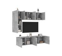 vidaXL Unités murales TV 5 pcs gris béton bois d'ingénierie