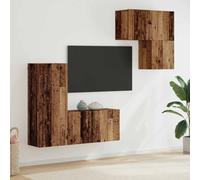 Unités Murales TV Armoires Rangement 4 pcs Chêne Fumé Bois d'Ingénierie vidaXL