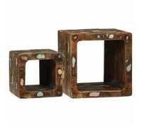 Unités TV en bois recyclé - vidaXL - Multicolore - 36x30x36 cm - Bois massif de récupération - Durable - 2 étagères