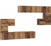 Unites TV Montage mural 4 pcs Bois Ancien Bois d'ingénierie
