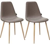 univers decor - Lot De 2 chaises Style Vintage Marylin Pieds métal Imitation hêtre Atmosphera (2, Taupe)