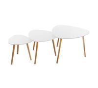 univers decor - Lot de 3 Tables café Blanc Miléo Atmosphera