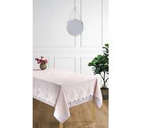 Lot nappe et surnappe en dentelle : 150 x 250 cm / Rose