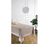 Lot nappe et surnappe en dentelle : 150 x 220 cm / Vison