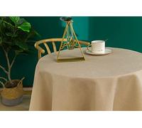univers decor Nappe Unie et imprimée Ronde 160 cm antitaches (Beige)