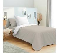 univers decor - Pack Complet 4 pièces Bicolore réversible Housse de Couette 140 x 200 cm pour lit 90 x 190 cm 100% Coton / 57 Fils/cm²