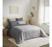 univers decor Pack Complet 6 pièces 240 x 220 cm Bicolore et réversible pour lit 2 Places 160 x 200 cm 100% Coton / 57 Fils/cm² (Gris/Anthracite, Pack 6 pièces 240 x 220 lit 160 x 200 cm)