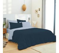univers decor - Pack Complet 6 pièces Bicolore réversible Housse de Couette 240 x 220 cm lit 160 x 200 cm 100% Coton / 57 Fils/cm²