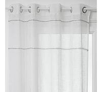 univers decor - Voilage tissé Lignes Horizontales Indi 140 x 240 cm Atmosphera (Voilage Lignes Horizontales Indi 140 x 240 cm, Blanc)