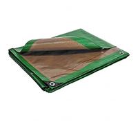 Univers Du Pro Bâche Toiture 6x10 m 250g/m² Verte et Marron, Couverture Étanche Haute Résistance avec Œillets Tous Les 500mm, Protection Chantier et Toit Polyéthylène PEHD